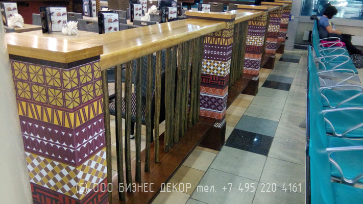 БИЗНЕС ДЕКОР. Оформление интерьера кафе БАТТЕРФЛЯЙ (Москва, аэропорт Домодедово)