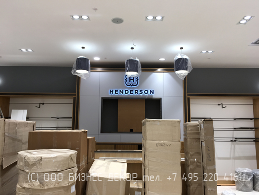 БИЗНЕС ДЕКОР. Рекламные конструкции магазина HENDERSON (г. Пермь, ТРК «СпешиLove»)